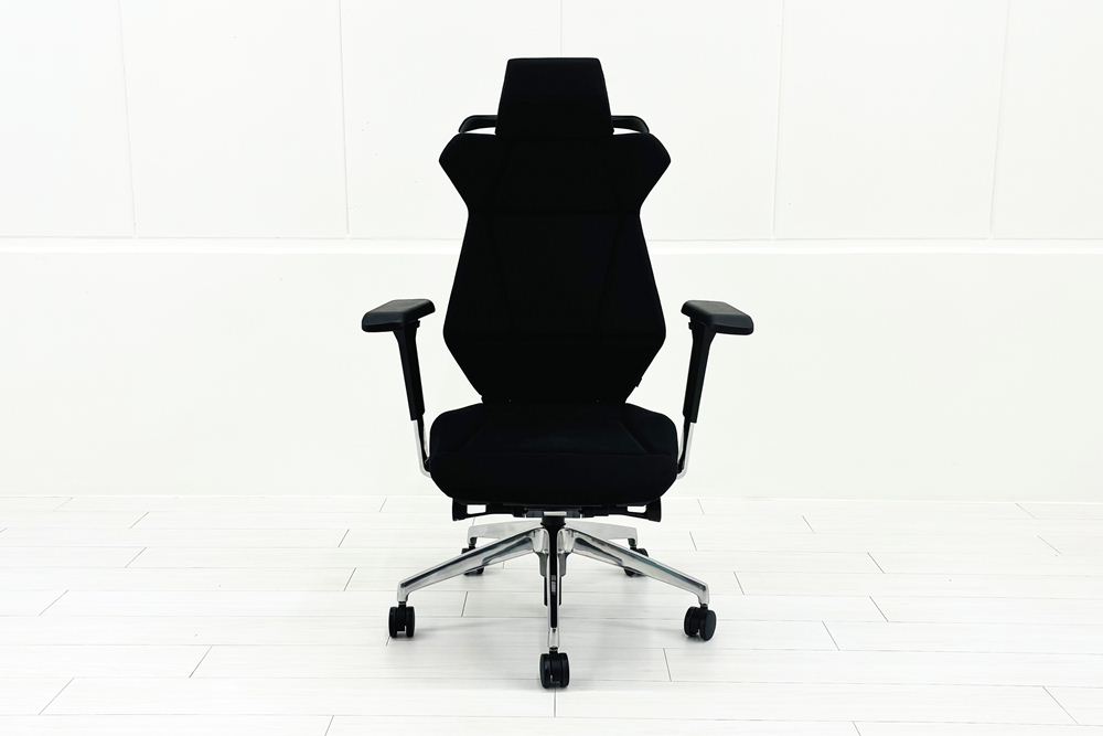 イトーキ フリップフラップチェア 2019年製 中古 エクストラハイバック 事務椅子 ITOKI FLIP FLAP 中古オフィス家具 ブラックの画像