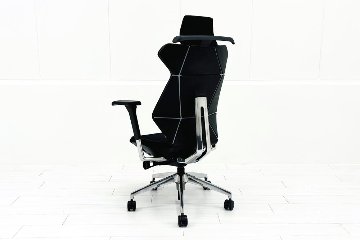 イトーキ フリップフラップチェア 2019年製 中古 エクストラハイバック 事務椅子 ITOKI FLIP FLAP 中古オフィス家具 ブラックの画像