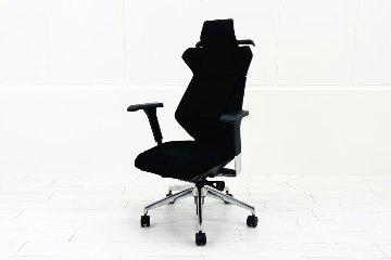イトーキ フリップフラップチェア 2019年製 中古 エクストラハイバック 事務椅子 ITOKI FLIP FLAP 中古オフィス家具 ブラックの画像