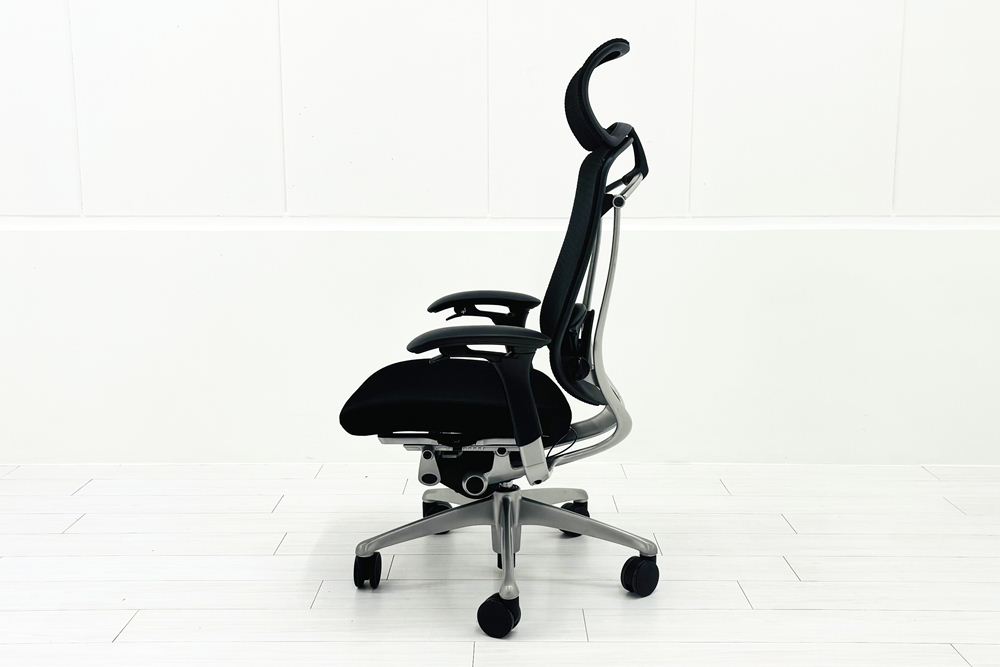 ユッケ　中古【OKAMURA】Contessa デスクチェア（傷あり） コンテッサチェア オカムラ 大型ヘッドレスト ブラック | 中古オフィス