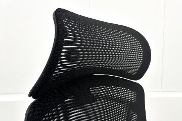 オカムラ コンテッサチェア 中古 エクストラハイバック 大型ヘッドレスト Contessa 中古オフィス家具 ブラックの画像