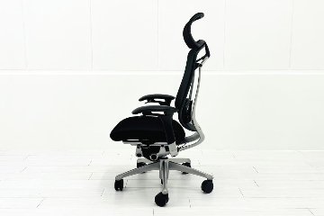 オカムラ コンテッサチェア 中古 エクストラハイバック 大型ヘッドレスト Contessa 中古オフィス家具 ブラックの画像