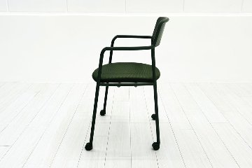 ミーティングチェア コクヨ エニーシリーズ 【4脚セット】 中古 ネスティングチェア 会議椅子 中古オフィス家具 多目的チェア グリーンの画像