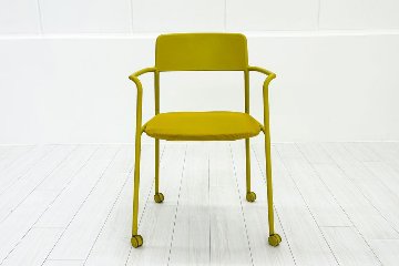 ミーティングチェア コクヨ エニーシリーズ 【4脚セット】 中古 ネスティングチェア 会議椅子 中古オフィス家具 多目的チェア イエローの画像