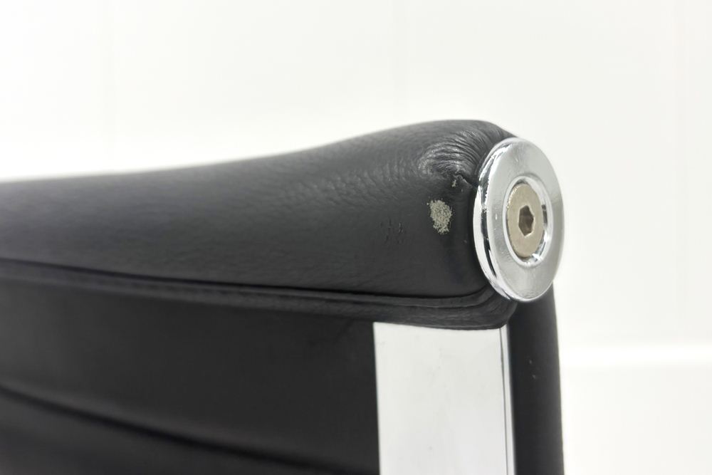 【リプロダクト品】 アルミナムチェア 中古 エグゼクティブチェア レザー ブラックの画像