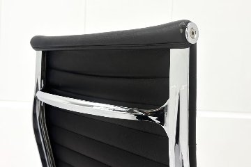 【リプロダクト品】 アルミナムチェア 中古 エグゼクティブチェア レザー ブラックの画像
