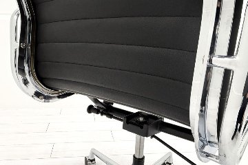【リプロダクト品】 アルミナムチェア 中古 エグゼクティブチェア レザー ブラックの画像