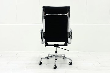 【リプロダクト品】 アルミナムチェア 中古 エグゼクティブチェア レザー ブラックの画像