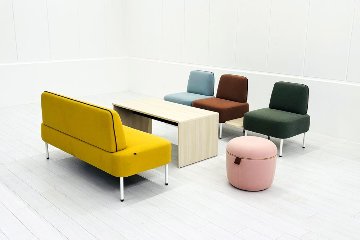 オカムラ ライブス コラボレーションソファセット 中古 ロビーソファ ミーティングソファ 応接ソファ 中古オフィス家具の画像