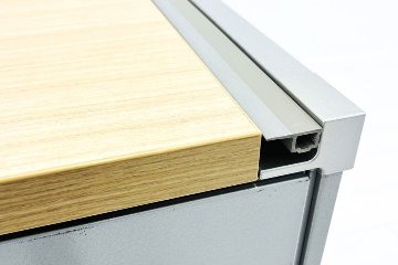 イトーキ 中古 L型デスク L字デスク 角テーブル L型机 L字机 中古オフィス家具 1600/1200/720 右ラウンドの画像