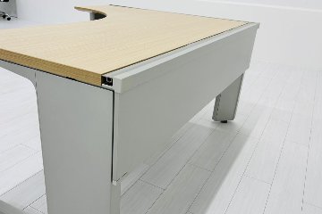 イトーキ 中古 L型デスク L字デスク 角テーブル L型机 L字机 中古オフィス家具 1600/1200/720 左ラウンドの画像