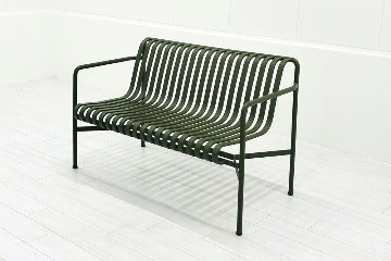 HAY PALISSADE DINING BENCH ヘイ パリセイド ダイニングベンチ 中古 中古オフィス家具 オリーブ 1280/700/800の画像