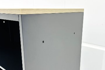 エスキャビネット イトーキ オープン書庫 スチール書庫 中古 スチール ブラック 中古オフィス家具 900/450/1130の画像