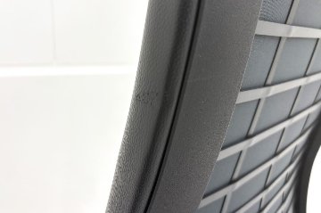 【ポリッシュ脚ピカピカ磨き有！】 ノール Knoll ノル リミックスチェア 中古 2020年製 ハイバック アルミループ肘 アルミミラー脚 ブラック レザーの画像