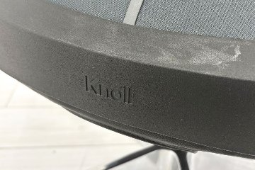 【ポリッシュ脚ピカピカ磨き有！】 ノール Knoll ノル リミックスチェア 中古 2020年製 ハイバック アルミループ肘 アルミミラー脚 ブラック レザーの画像