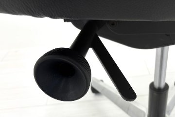 【ポリッシュ脚ピカピカ磨き有！】 ノール Knoll ノル リミックスチェア 中古 2020年製 ハイバック アルミループ肘 アルミミラー脚 ブラック レザーの画像