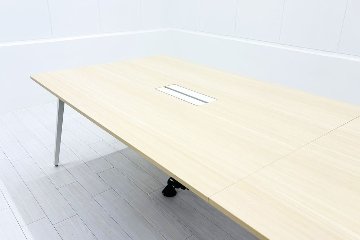 ウチダ レムナ 大型会議テーブル 中古 ミーティングテーブル 大型会議机 中古オフィス家具 メープル天板 3600/1200/720の画像