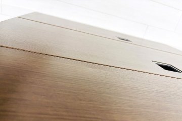 オカムラ レクトライン 3段ラテラル書庫 スチール 中古 キャビネット スチール書庫 中古オフィス家具 ネオウッドダーク シリンダー錠 900/450/1120の画像