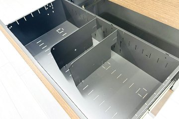 オカムラ レクトライン 3段ラテラル書庫 スチール 中古 キャビネット スチール書庫 中古オフィス家具 ネオウッドダーク シリンダー錠 900/450/1120の画像