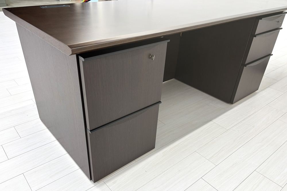 イトーキ 中古 L型デスク エグゼクティブデスク 役員用デスク 社長 役員机 中古オフィス家具 2800/1400/720の画像
