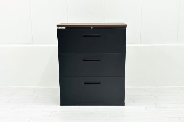 3段ラテラル書庫 スチール イナバ TF-L3-119045 中古 キャビネット 収納家具 中古オフィス家具 シリンダー錠 900/460(450)/1125の画像