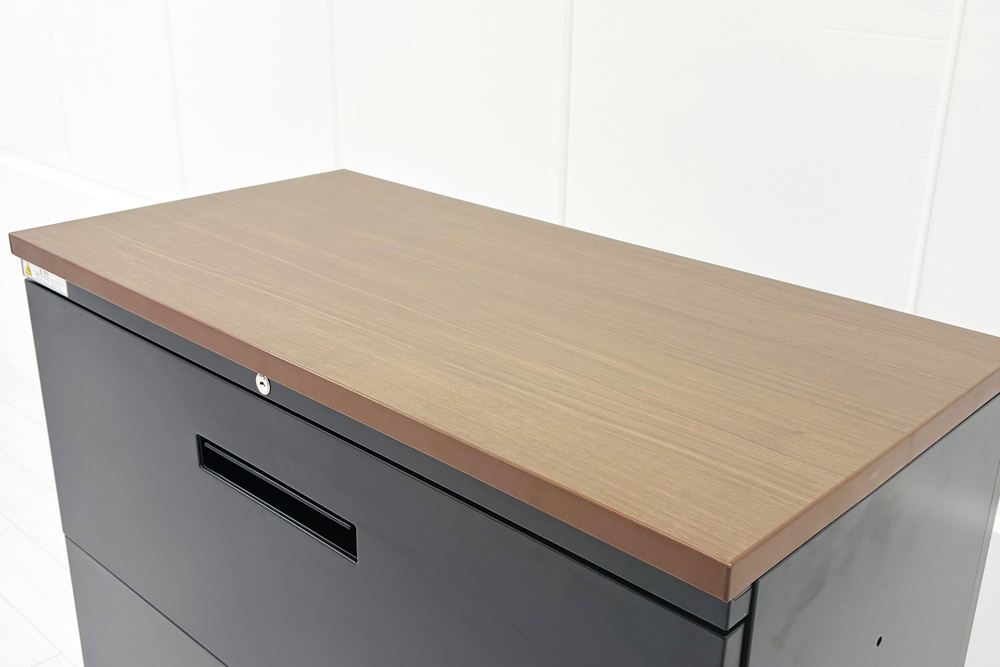 3段ラテラル書庫 スチール イナバ TF-L3-119045 中古 キャビネット 収納家具 中古オフィス家具 シリンダー錠 900/460(450)/1125の画像