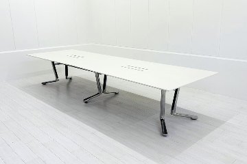 イトーキ DFテーブル 中古 幅4000 ミーティングテーブル 大型会議テーブル 中古オフィス家具 ホワイト 4000/1200/720の画像