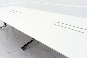イトーキ DFテーブル 中古 幅4000 ミーティングテーブル 大型会議テーブル 中古オフィス家具 ホワイト 4000/1200/720の画像