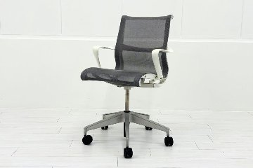 Herman Miller Setu Chair ハーマンミラー セトゥーチェア 中古 マルチパーパスチェア 肘付 ５本脚タイプ リボンアーム グレーの画像