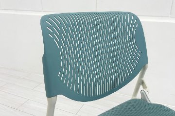 ルナチェア オカムラ 中古 ミーティングチェア ネスティングチェア 会議椅子 中古オフィス家具 81S1DA セージの画像