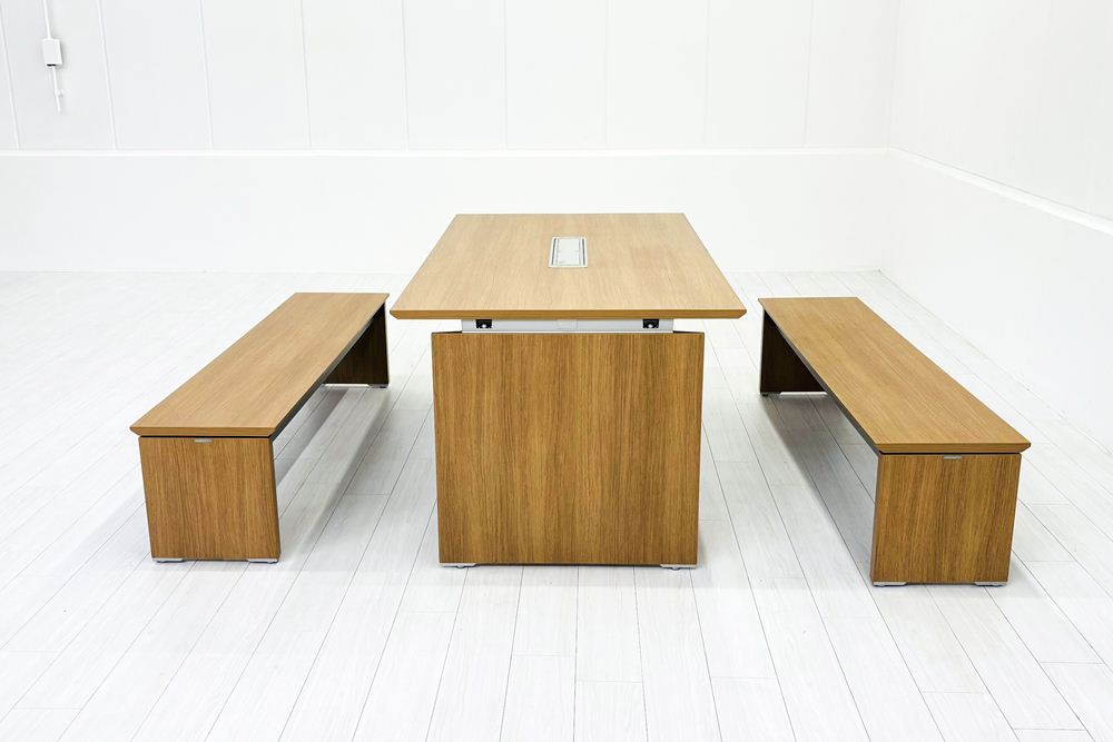 オカムラ プロセルバ ミーティングテーブル ベンチ 【3点セット】 中古 Proselva 中古オフィス家具 幅1800の画像