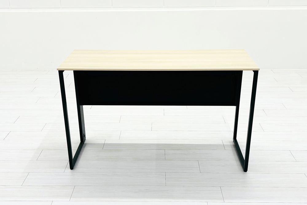 オカムラ ソリスト SOLISTE 平机 中古 中古オフィス家具 事務机 1200/450/720 プライズウッドライト/ダークグリーンの画像