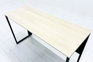 オカムラ ソリスト SOLISTE 平机 中古 中古オフィス家具 事務机 1200/450/720 プライズウッドライト/ダークグリーンの画像