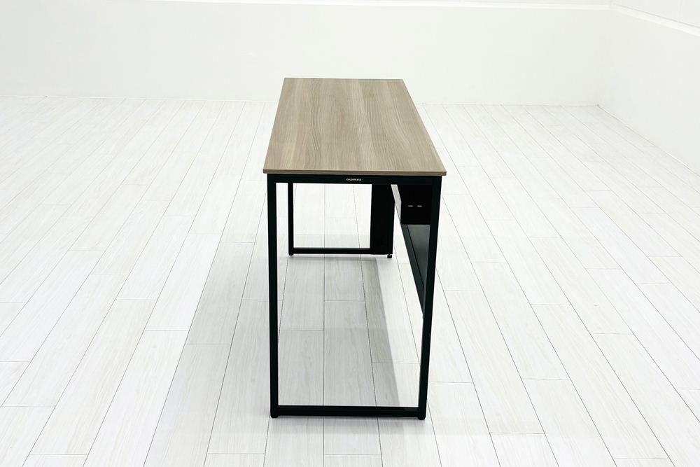 オカムラ ソリスト SOLISTE 平机 中古 中古オフィス家具 事務机 1200/450/720 プライズウッドミディアム/ダークグリーンの画像