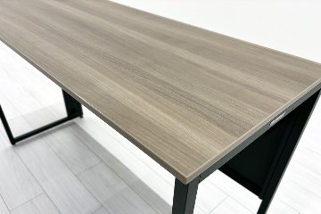 オカムラ ソリスト SOLISTE 平机 中古 中古オフィス家具 事務机 1200/450/720 プライズウッドミディアム/ダークグリーンの画像