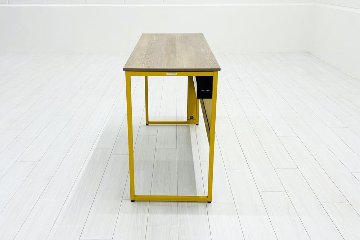 オカムラ ソリスト SOLISTE 平机 中古 中古オフィス家具 事務机 1200/450/720 チョークドエルム/イエローの画像