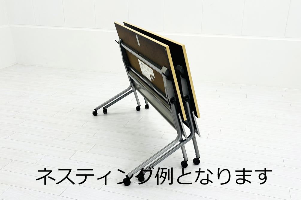 オカムラ ネスティア 中古 フォールディングテーブル ミーティングテーブル 折りたたみテーブル 中古オフィス家具 1500/600/700の画像