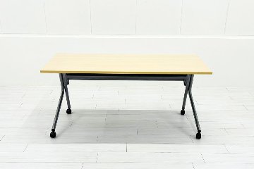 オカムラ ネスティア 中古 フォールディングテーブル ミーティングテーブル 折りたたみテーブル 中古オフィス家具 1500/600/700の画像