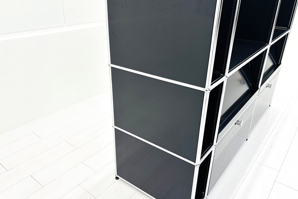 USMハラー 中古 サイドボード ハラーシステム USM Haller キャビネット 3連3段 中古オフィス家具 ブラック 1700/520/1100の画像