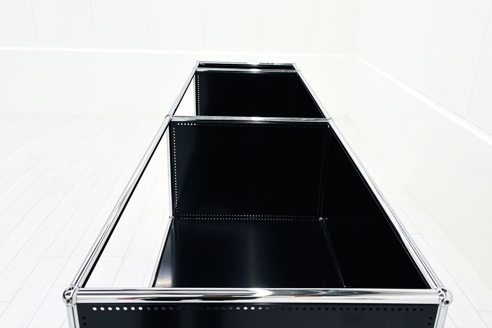 USMハラー 中古 サイドボード ハラーシステム USM Haller キャビネット 3連3段 中古オフィス家具 ブラック 1700/520/1100の画像