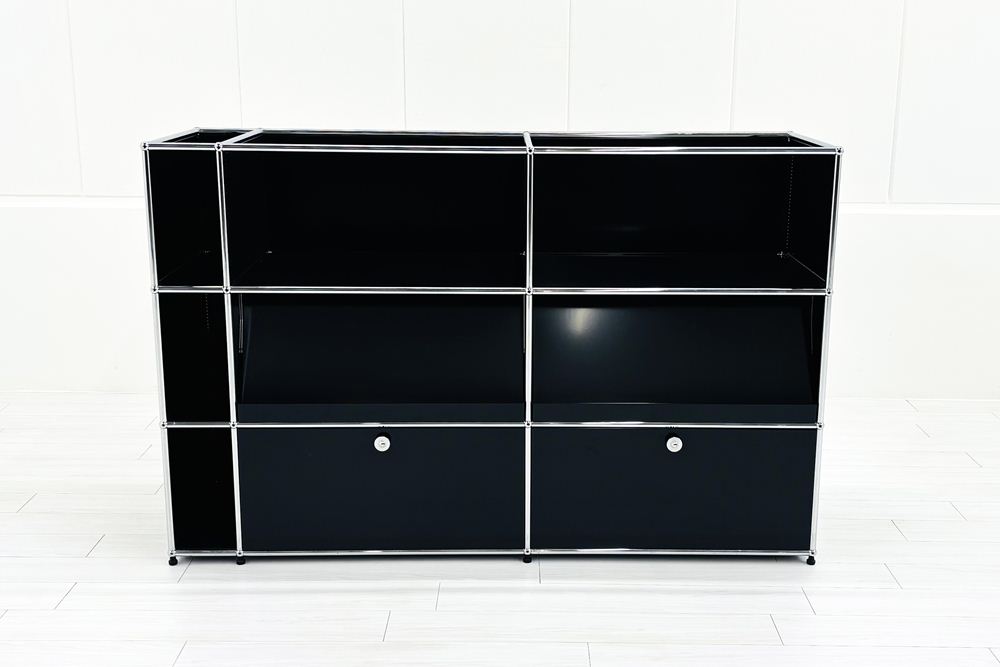 USMハラー キャビネット 3連3段 ブラック | 中古オフィス家具専門店の