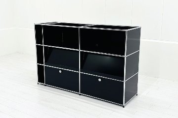 USM Haller USMハラー キャビネットシェルフ ブラック サイドボード USMハラー キャビネット 3連3段 ブラック | 中古オフィス家具専門店の
