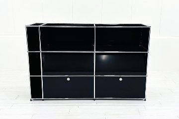 USMハラー キャビネット 3連3段 ブラック | 中古オフィス家具専門店の