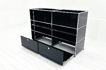 USMハラー キャビネット 3連3段 ブラック | 中古オフィス家具専門店の