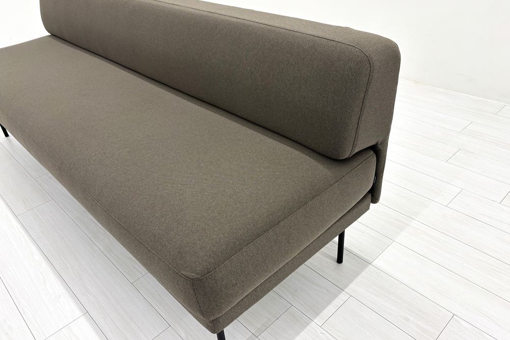 コクヨ ロビーソファー 中古 3人用ソファ 中古オフィス家具 2100/670/750 ブラウン系色の画像
