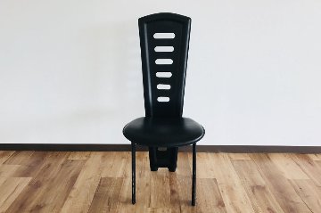 【5脚セット】ダイニングチェア 中古 中古オフィス家具 合皮 ミーティングチェア ブラック 椅子 チェア画像
