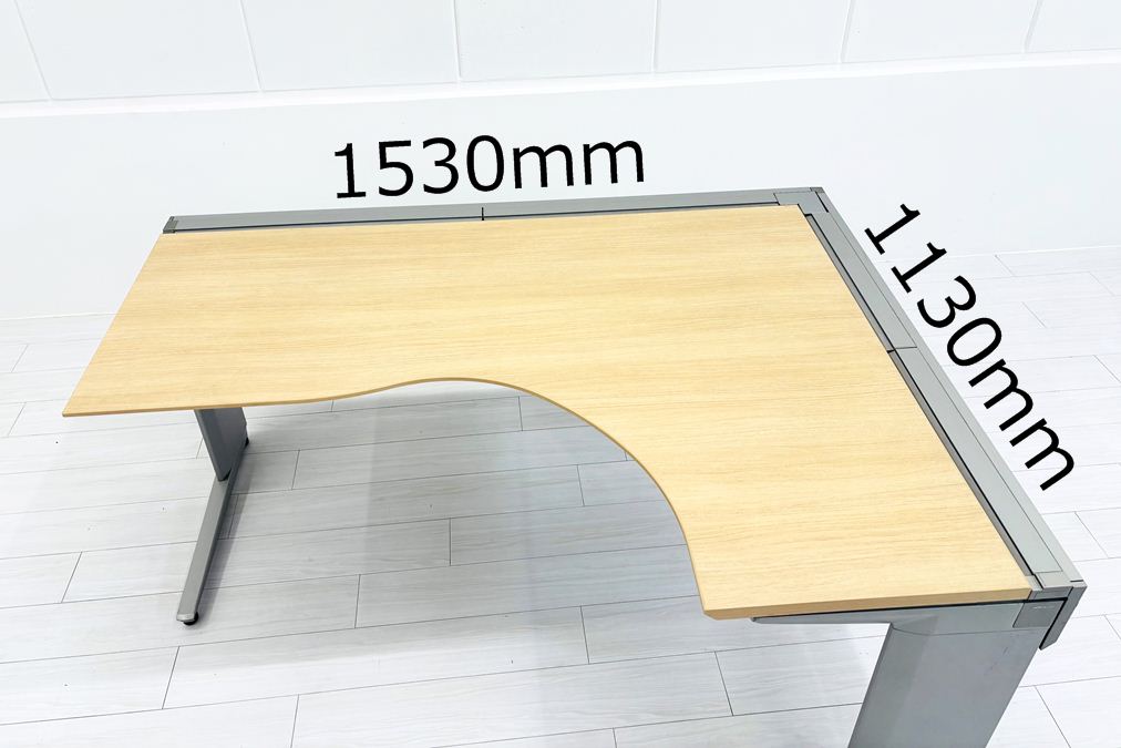 オカムラ L型デスク L字デスク 中古 Ｌ字机 中古デスク 中古オフィス家具 オフィスデスク 事務机 1530/1130/720の画像