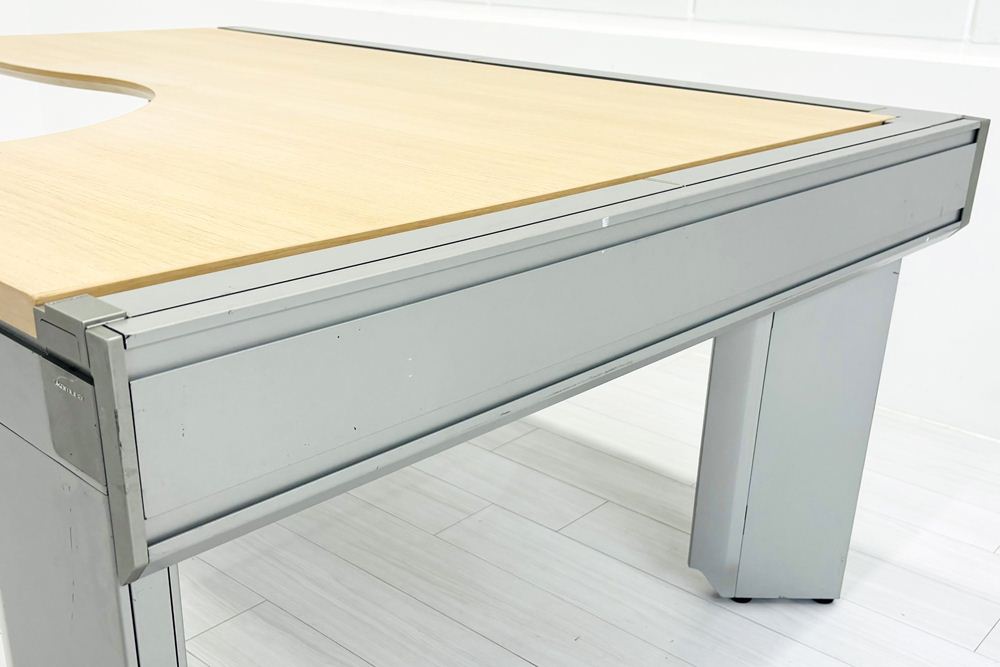 オカムラ L型デスク L字デスク 中古 Ｌ字机 中古デスク 中古オフィス家具 オフィスデスク 事務机 1530/1130/720の画像