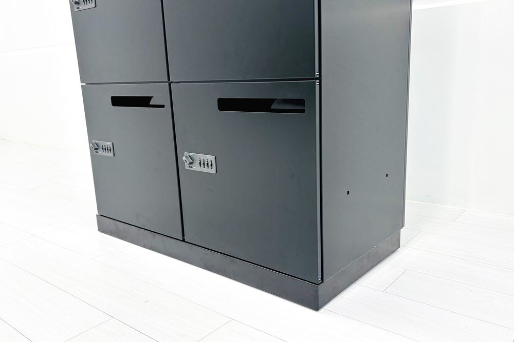 コクヨ エディア 8人用ロッカー 中古 メールボックス 中古オフィス家具 オートロックダイヤル錠 ブラック 900/450/1810の画像
