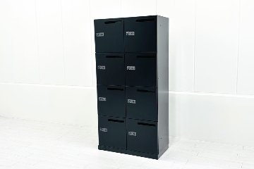 コクヨ エディア 8人用ロッカー 中古 メールボックス 中古オフィス家具 オートロックダイヤル錠 ブラック 900/450/1810の画像